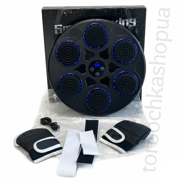 Боксерський тренажер з рукавичками підсвічуванням і музикою 40см