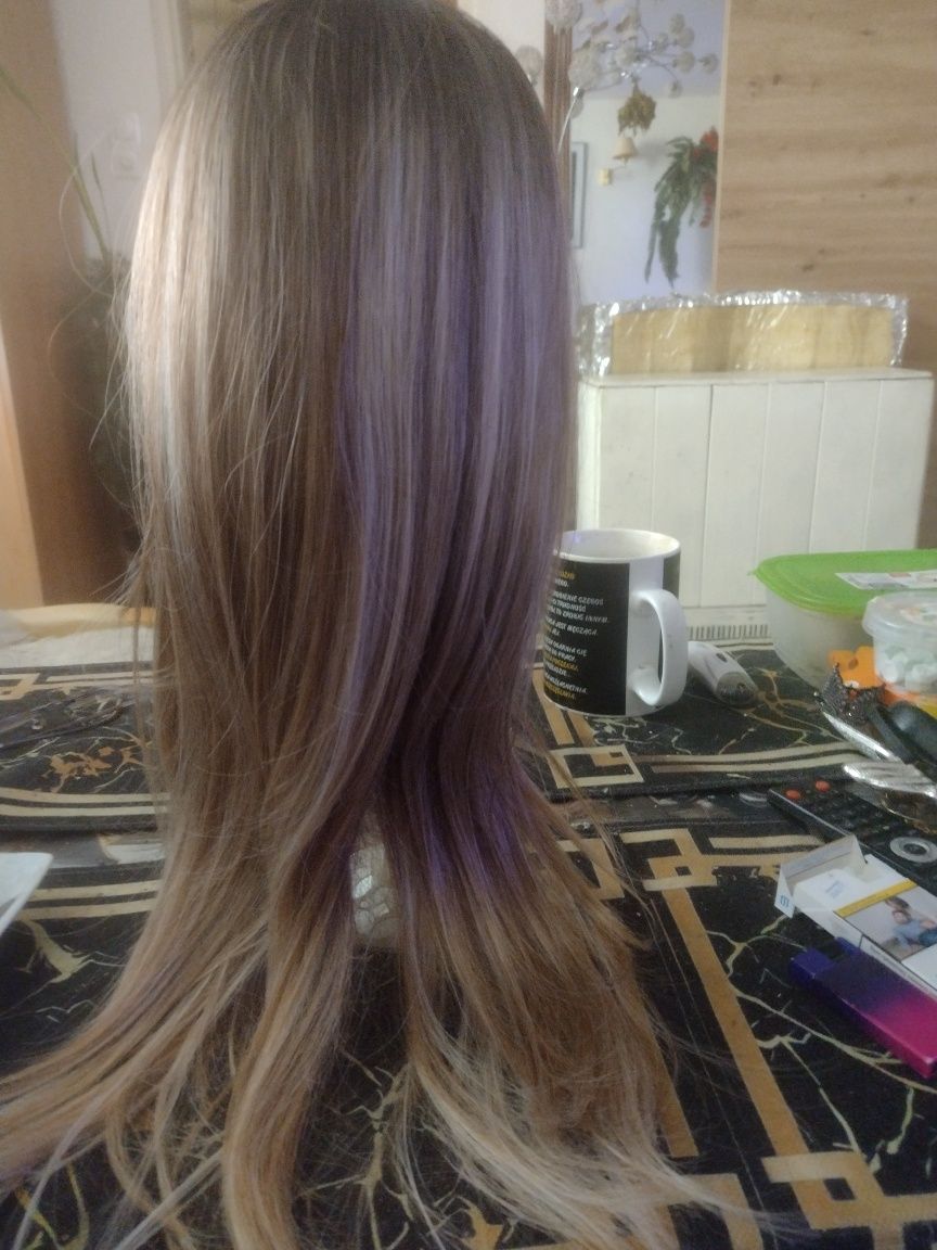 Peruka damska blond ombre