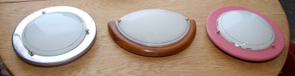 3 szt. 2x plafon, 1x kinkiet używane sprawne + zarówki, cena za całość