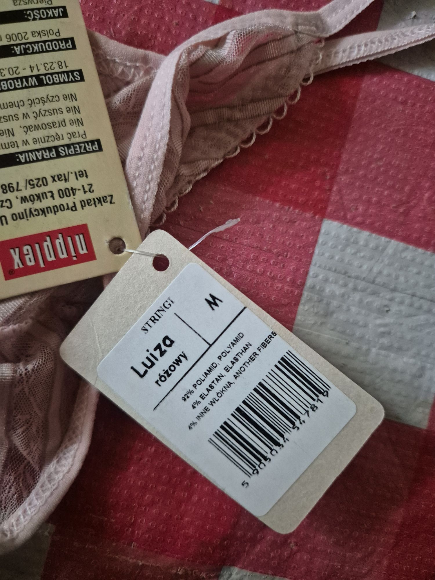 Jasnoróżowe stringi Nipplex rozmiar M nowe