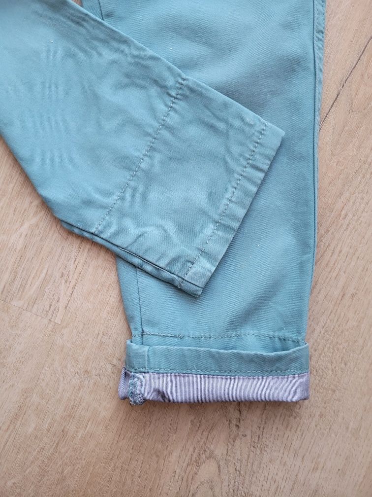 Spodnie chłopięce 104/108 kolor morski bawełna