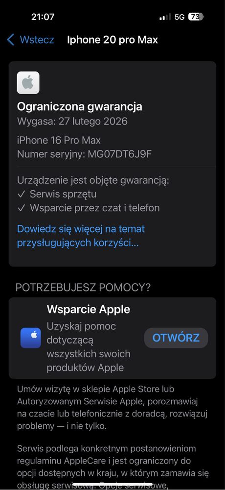 Iphone 16 pro max 256 zamiana na pro 512