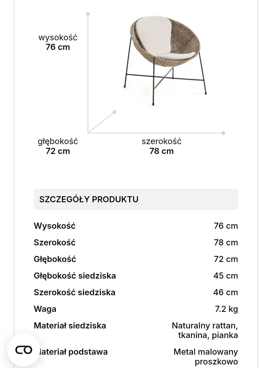 Fotel rattanowy La Forma