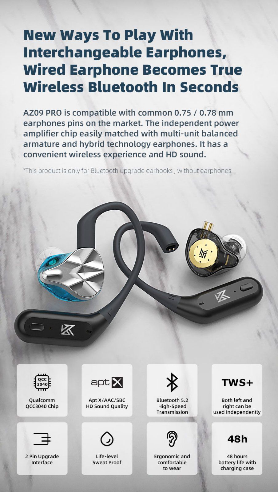 Knowledge Zenith KZ AZ09 Pro блютуз модуль Bluetooth