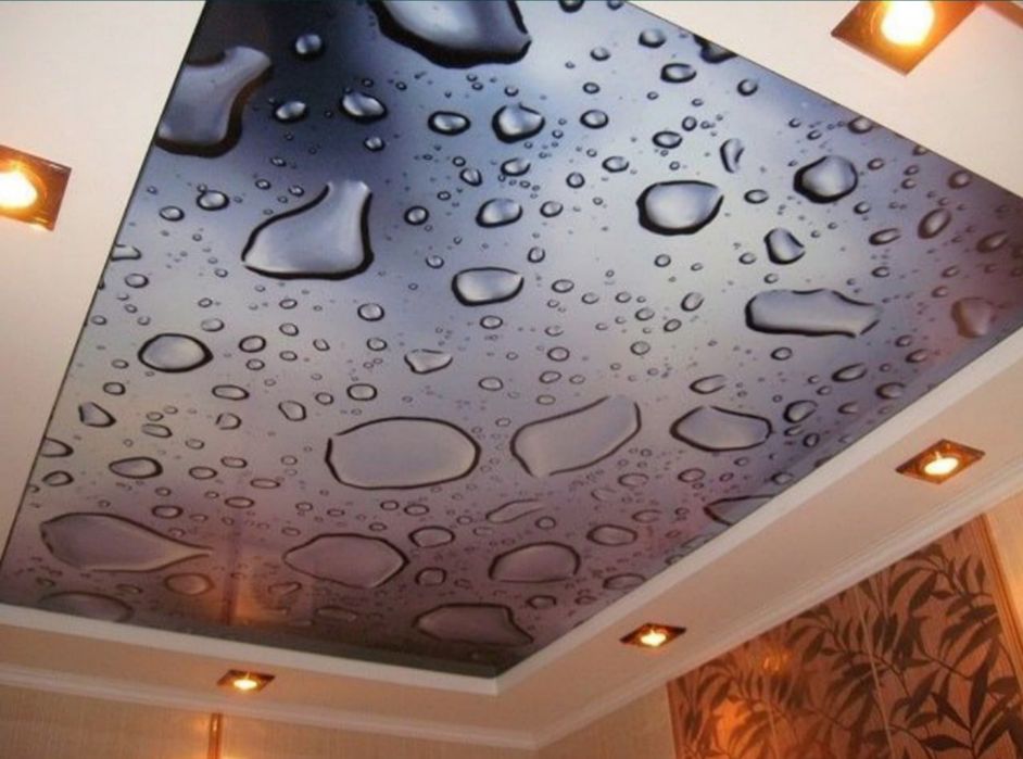 Ремонт натяжного потолка.Слив воды.Установка нового потолка