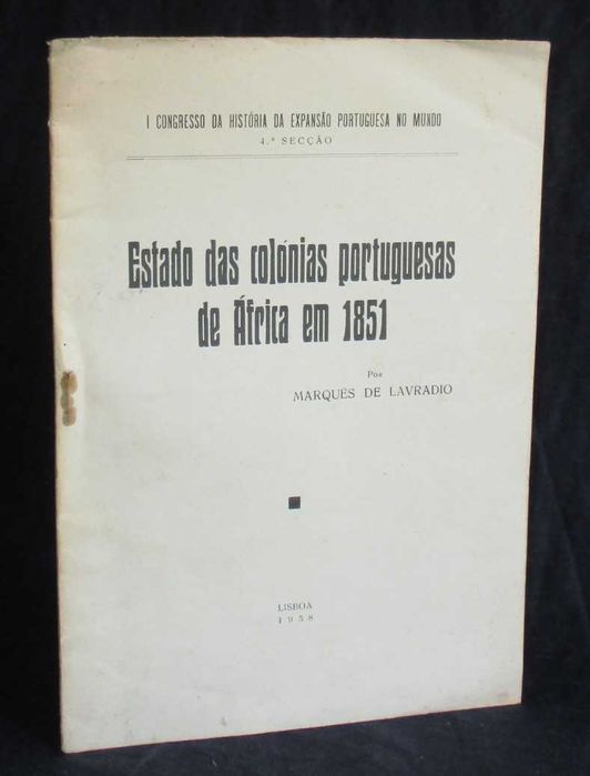 Livro Estado das Colónias portuguesas de África em 1851