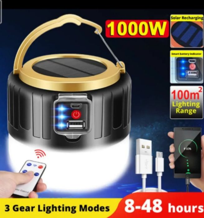 Светильник на солнечной батарее с пультом