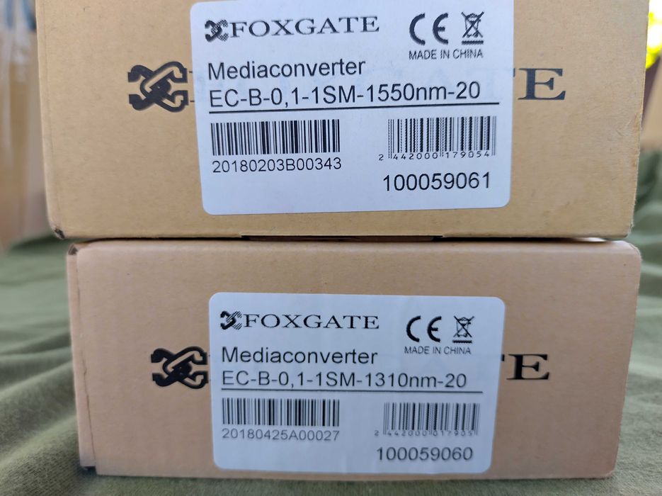 Медіаконвертер FoxGate (EC-B-0,1-1SM-1550/1310nm-20)