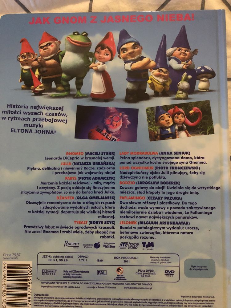 Gnomeo i Julia - bajka dla dzieci na DVD