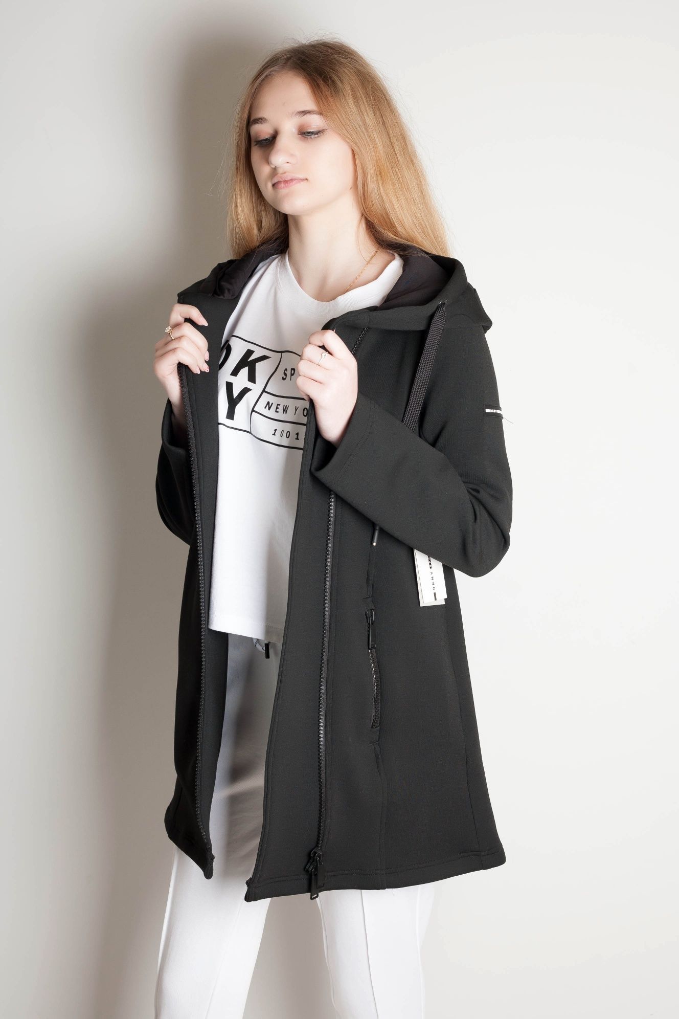 DKNY оригинал. Куртка тренч плащ осень женская чёрная размер XS XL