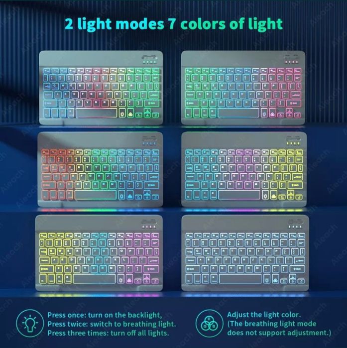 Беспроводная клавиатура с подсветкой + мышка/Бездротова клавіатура