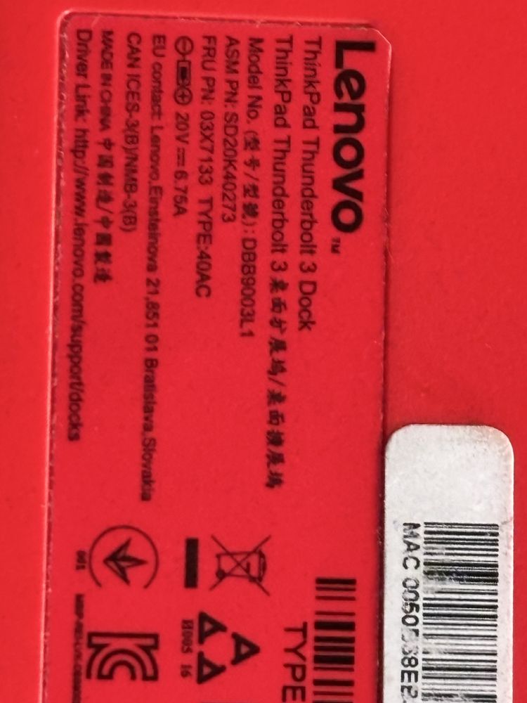 Stacja dokująca Lenovo Thundelbolt 3 docking station
