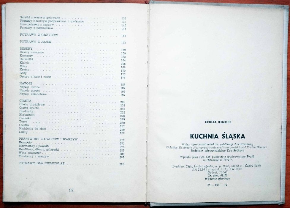 Książka Kucharska Kuchnia Śląska Emilia Kołder 1972