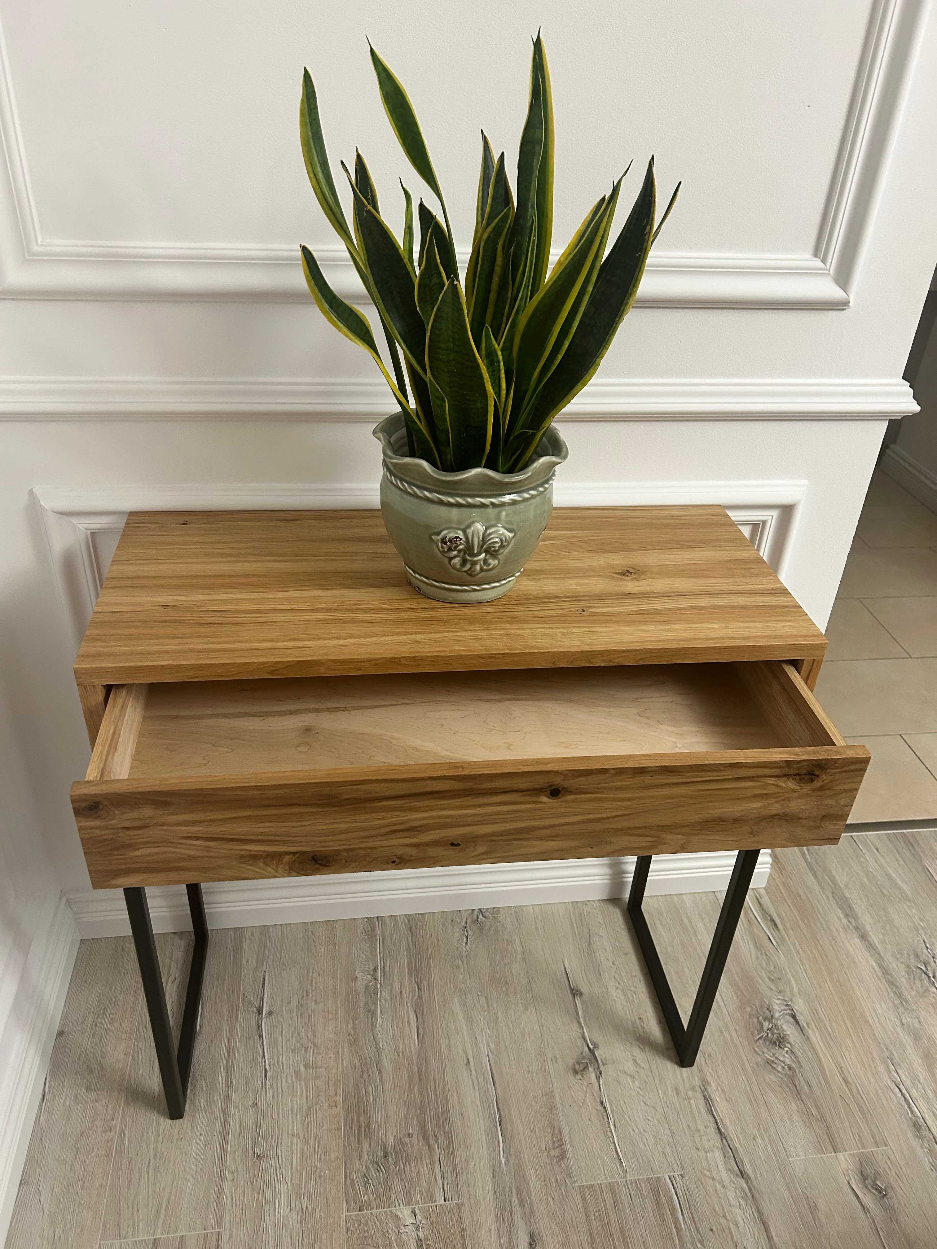 Konsola dębowa loft od ręki