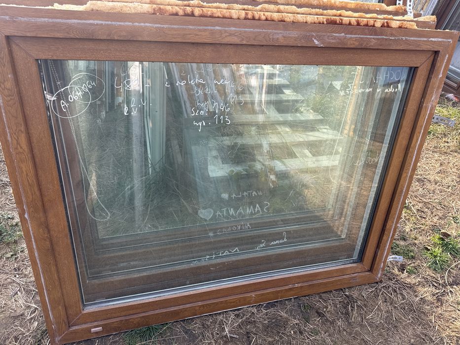 3x okno plastikowe 146x113 z roleta dzien noc (transport) zloty dab ru