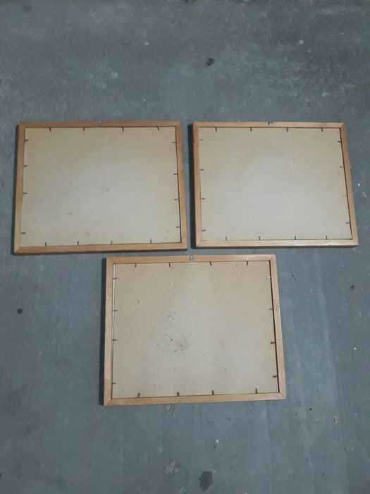 3 quadros de barco com moldura e vidro