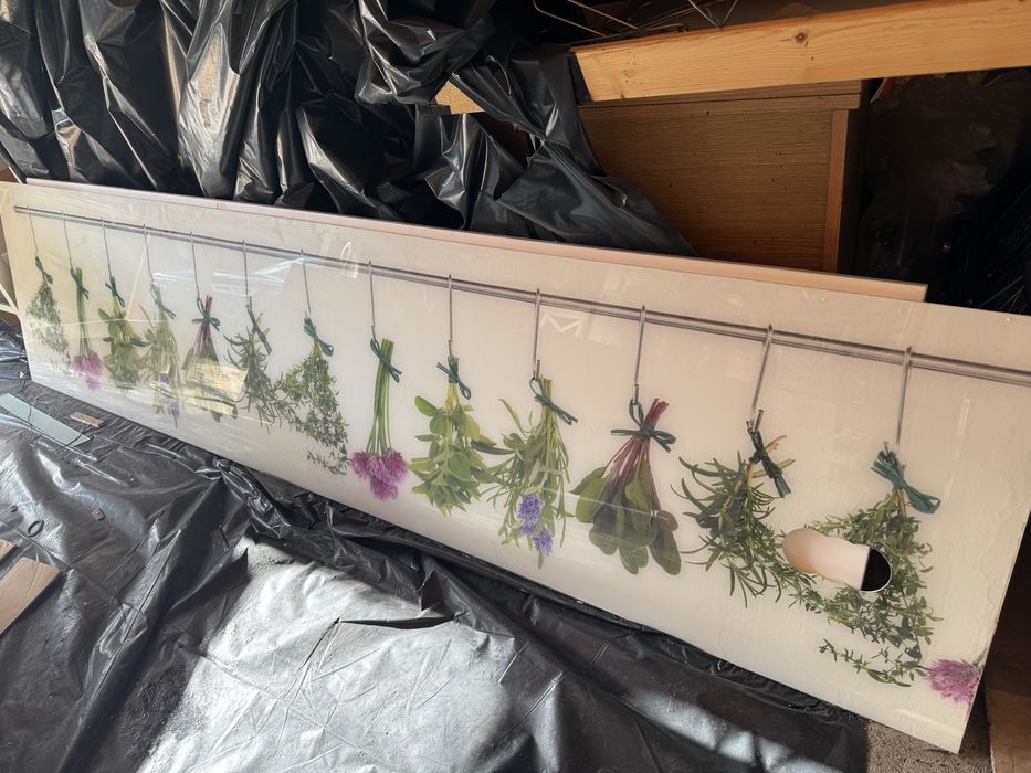Szkło hartowane pod szafki kuchenne do kuchni z grafiką 250x60