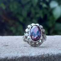 Винтажное серебряное кольцо с александритом 925