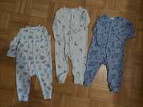 Trzy pajace piżamki 86 H&M