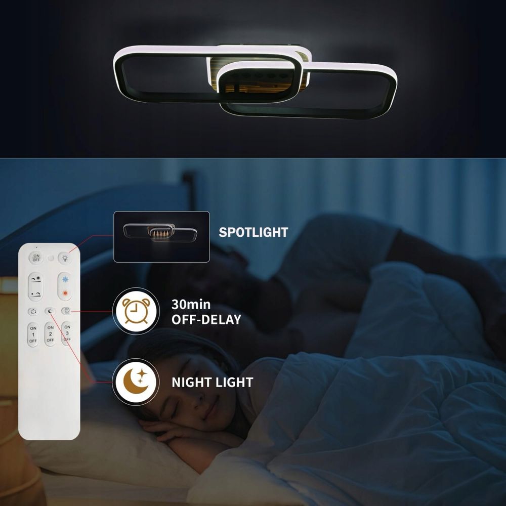 Lampa sufitowa LED 52W z możliwością ściemniania 3000K-6500K, 60 cm