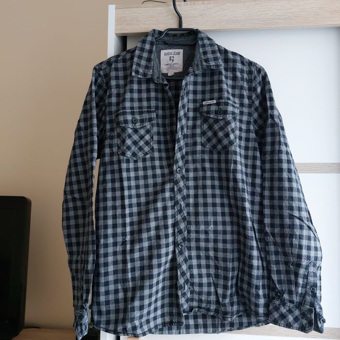 Koszula granatowa w kratkę garcia jeans