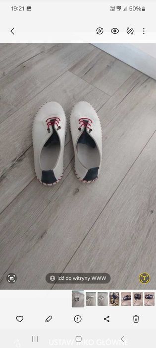 Białe skórkowe buty