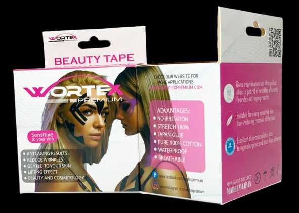 Кінезіо тейп для обличчя Wortex Beauty Tape (5см х 5м)