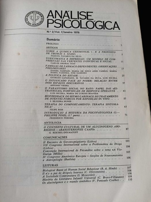 Análise Psicológica - Volume 1