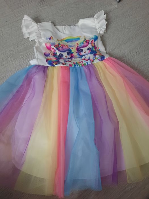 Sukienka urodziny tęcza rainbow