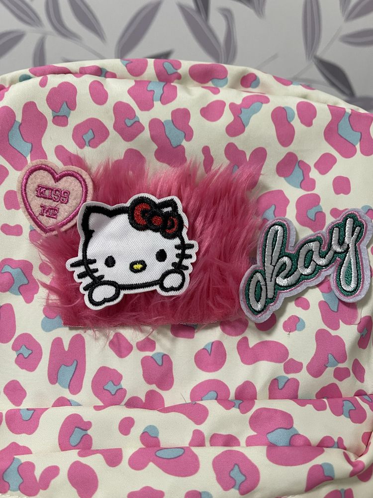 Рюкзак хелоу кітті( hello kitty) рожевий леопард