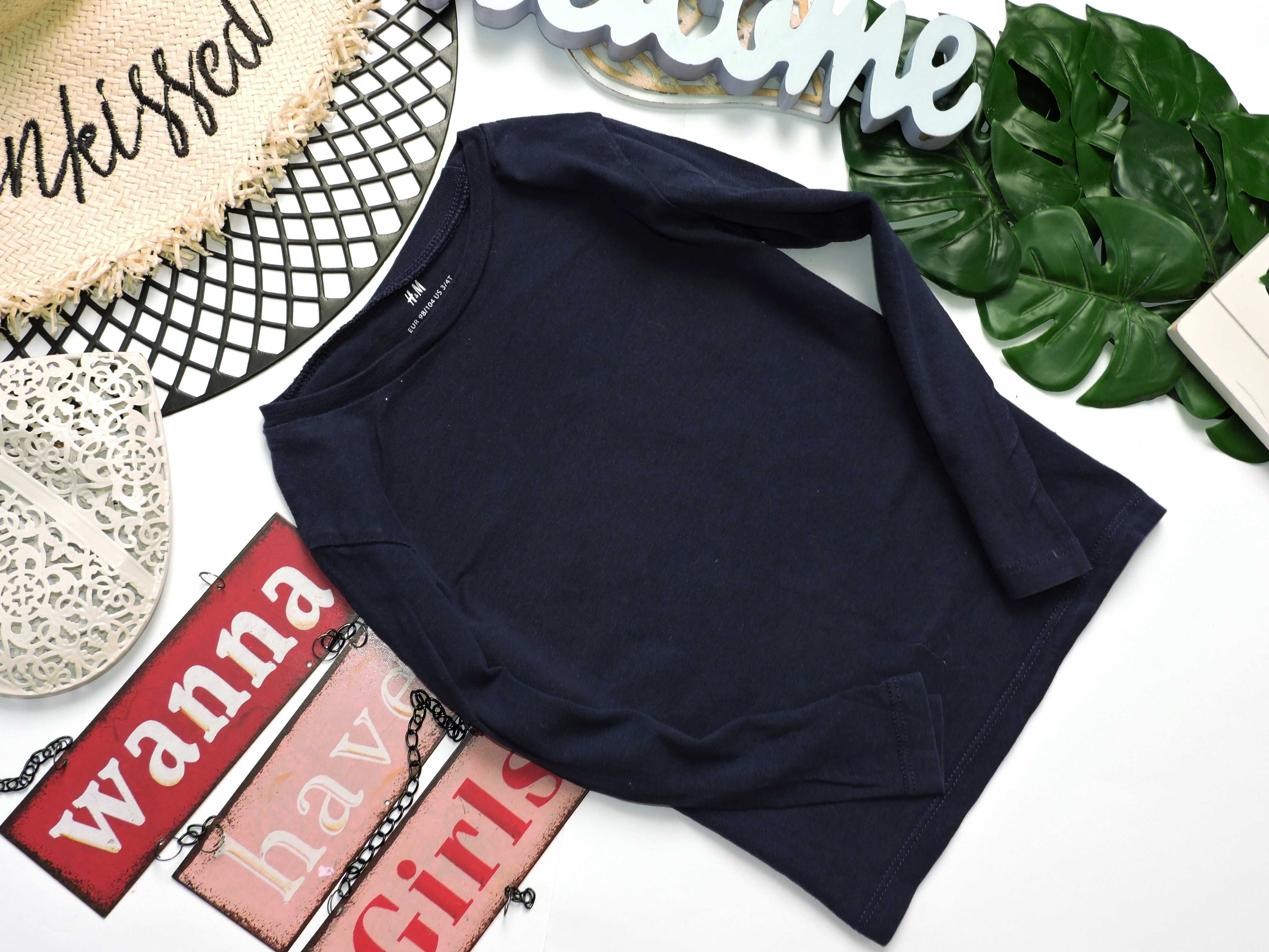 H&M - granatowa bluzeczka basic r 98/104