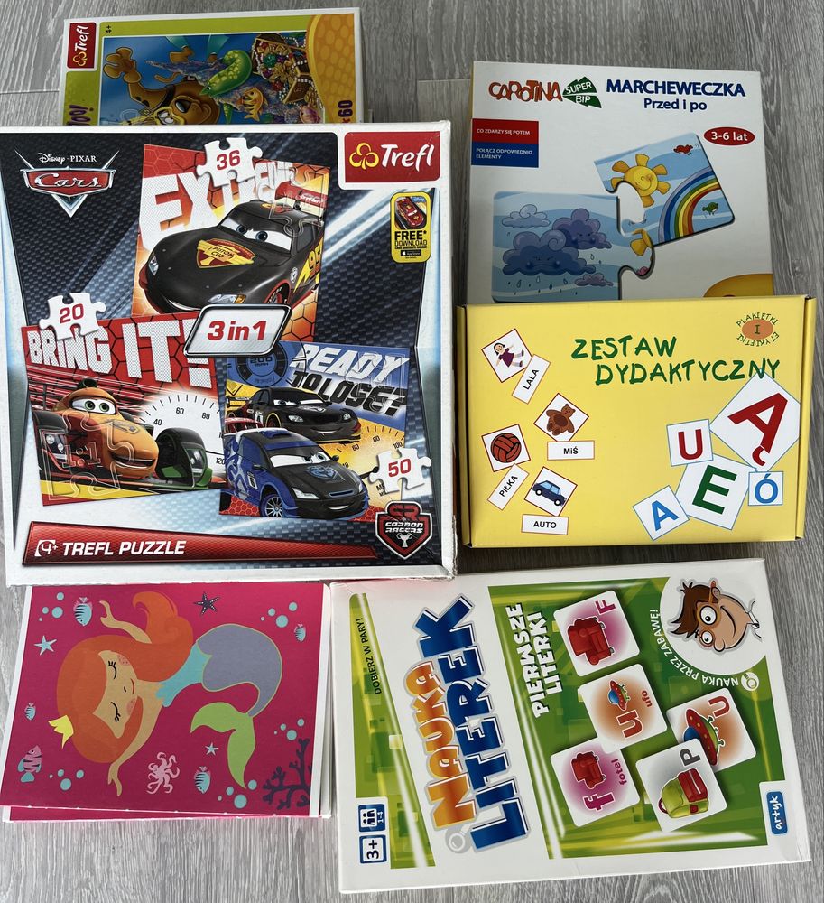 Zestaw puzzli i pomocy dydaktycznych gier