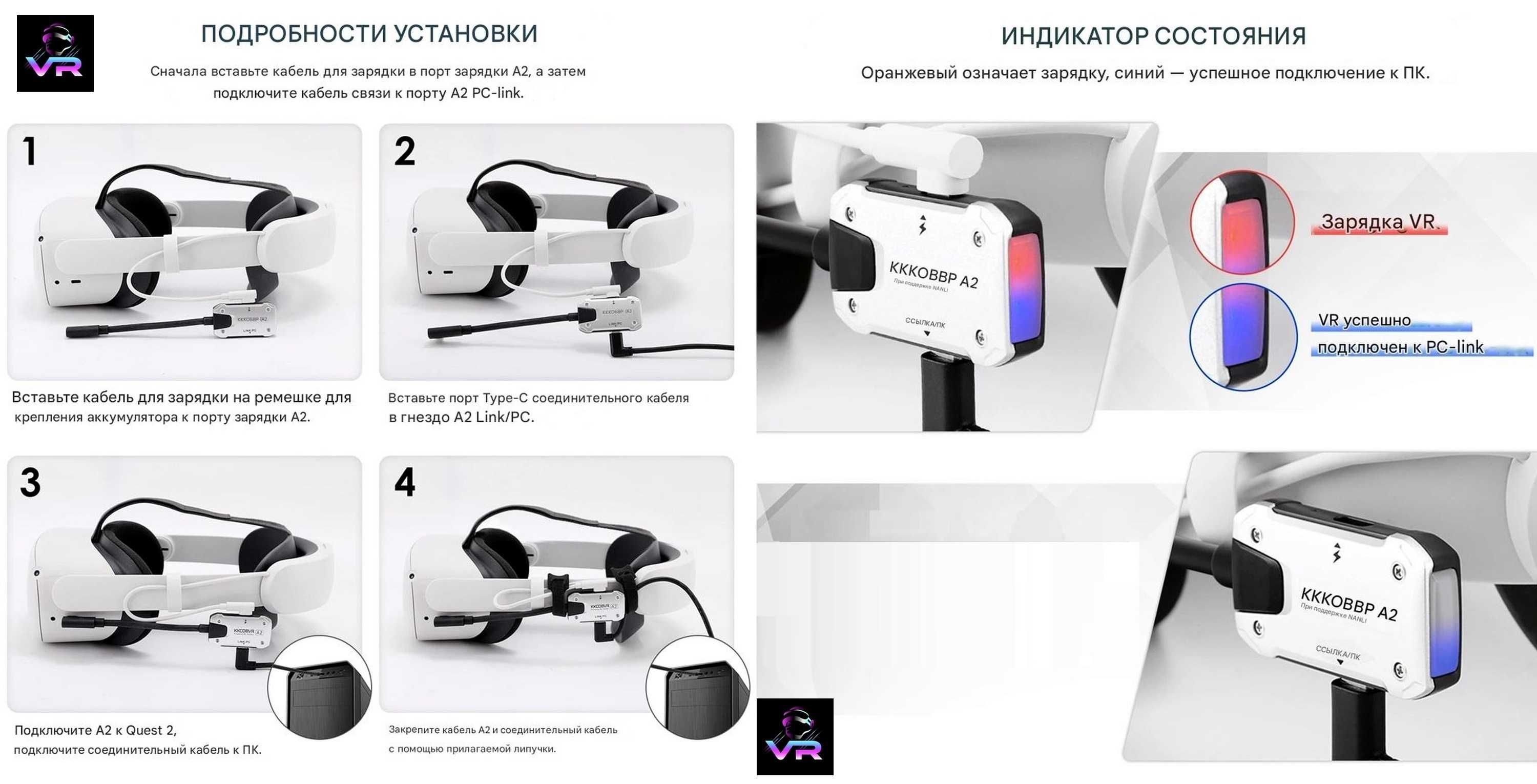 KKCOBVR A2 Link - адаптер Oculus Quest 2 \ Meta Quest Pro \ Pico 4