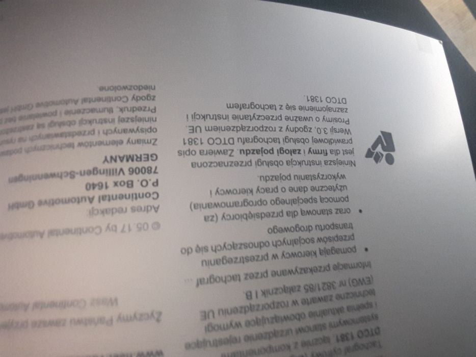 NOWA Instrukcja obsługi tachograf cyfrowy DTCO 3.0