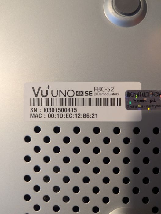 Dekoder VU+ UNO 4K SE / dysk 700 giga gratis