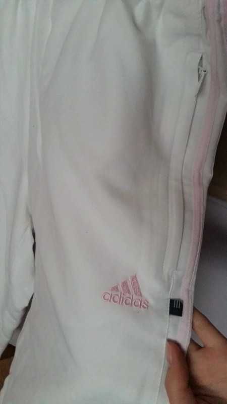 Spodnie 3/4 spodenki dresy białe Adidas