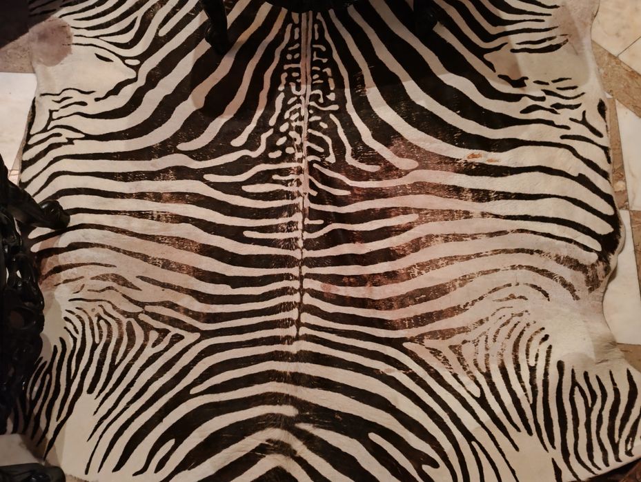 Tapete em pele genuína de Vaca natural com Design Zebra preta e branca