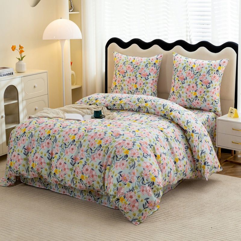 Pościel 220x200/3cz bawełna Satynowa poszewki 70x80 Maria Home kwiaty