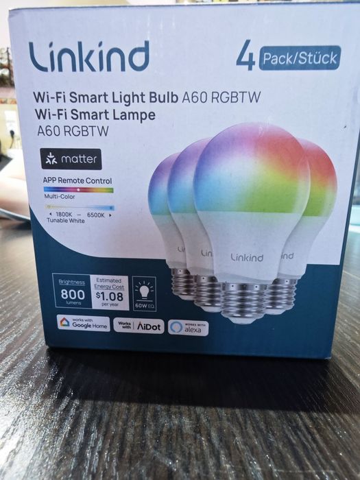 4 inteligentnne żarówki RGBTW