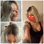 Peruka lace front Rokoko ruchomy przedzialek platyna z ciemnym odroste