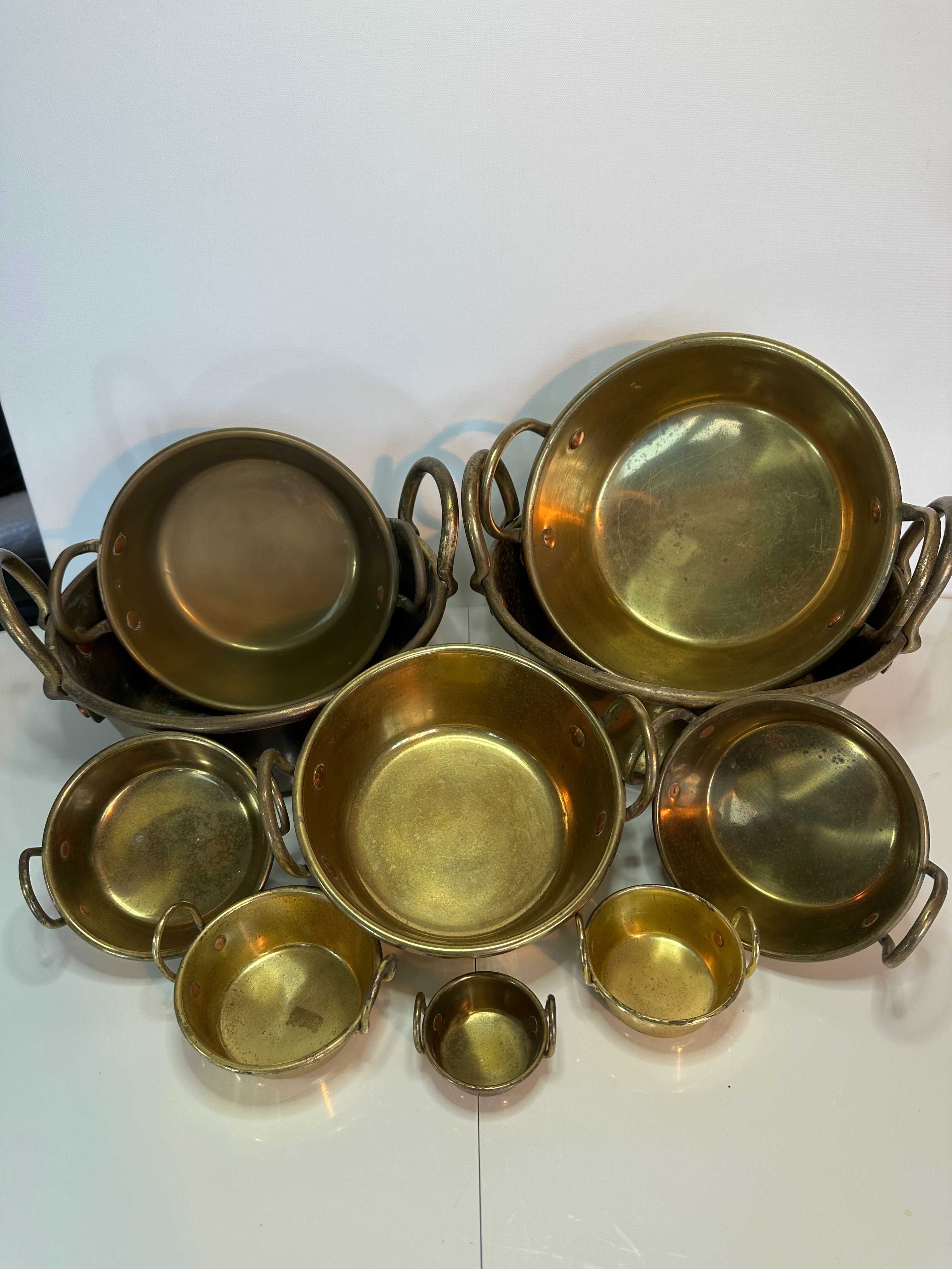Tachos de Cobre com asas - conjunto 10 peças diferentes tamanhos