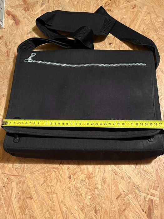 Torba na dokumenty IKEA – czarna, na ramię, 37x28 cm