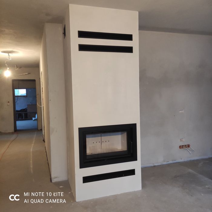 Kominek eko z szybą prostą kominki