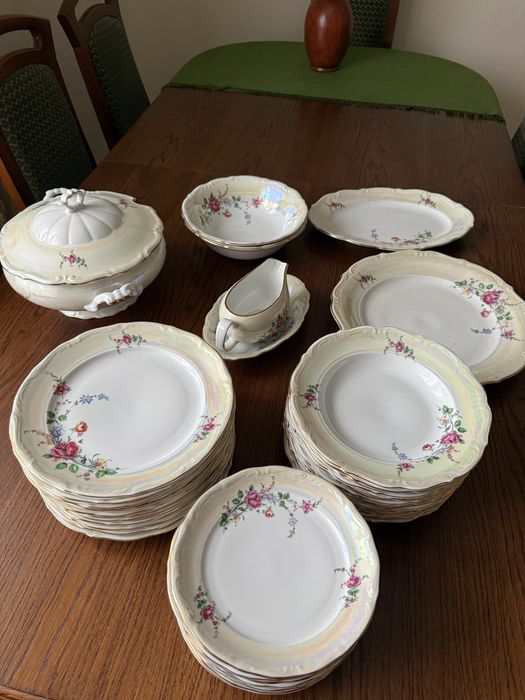 Zestaw serwis obiadowy na 12 osób procelana Wałbrzych