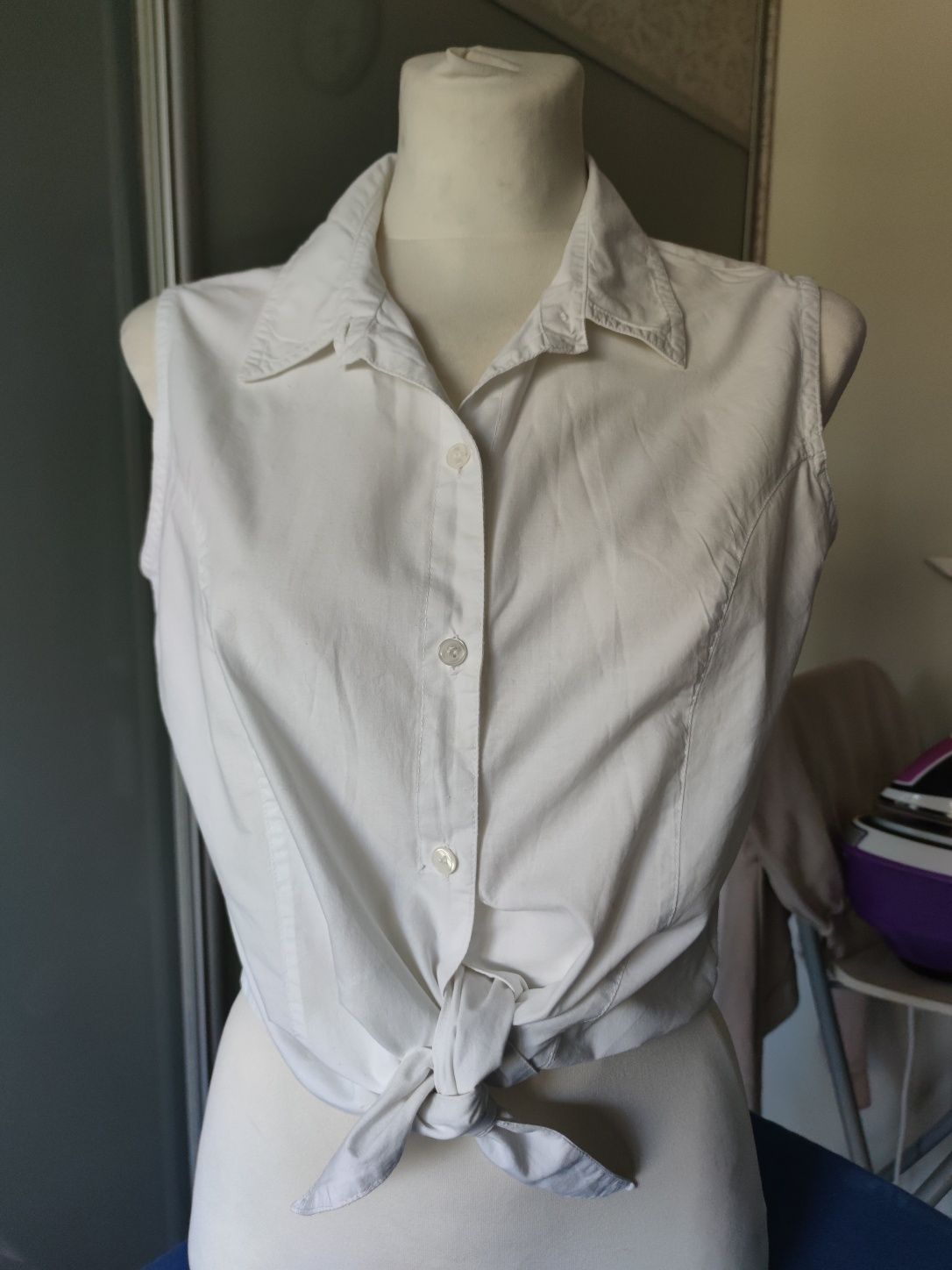 Biała bluzka koszulowa 100% bawełna H&M38
