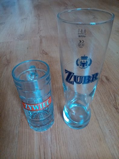 kufle do piwa Zubr 0.5L i Zywiec 0.3L