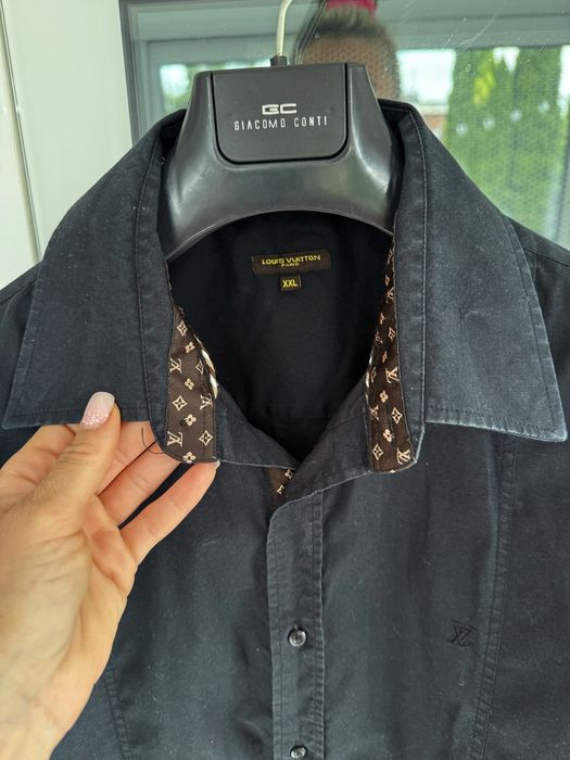 Lv Louis Vuitton czarna koszula bawełna elastan XL