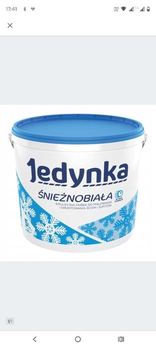 Farba biała jedynka 10l