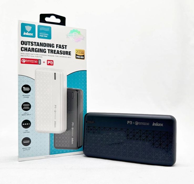 Павер банк Inkax 20 000 mAg для телефона, ноутбука, power bank, поверб