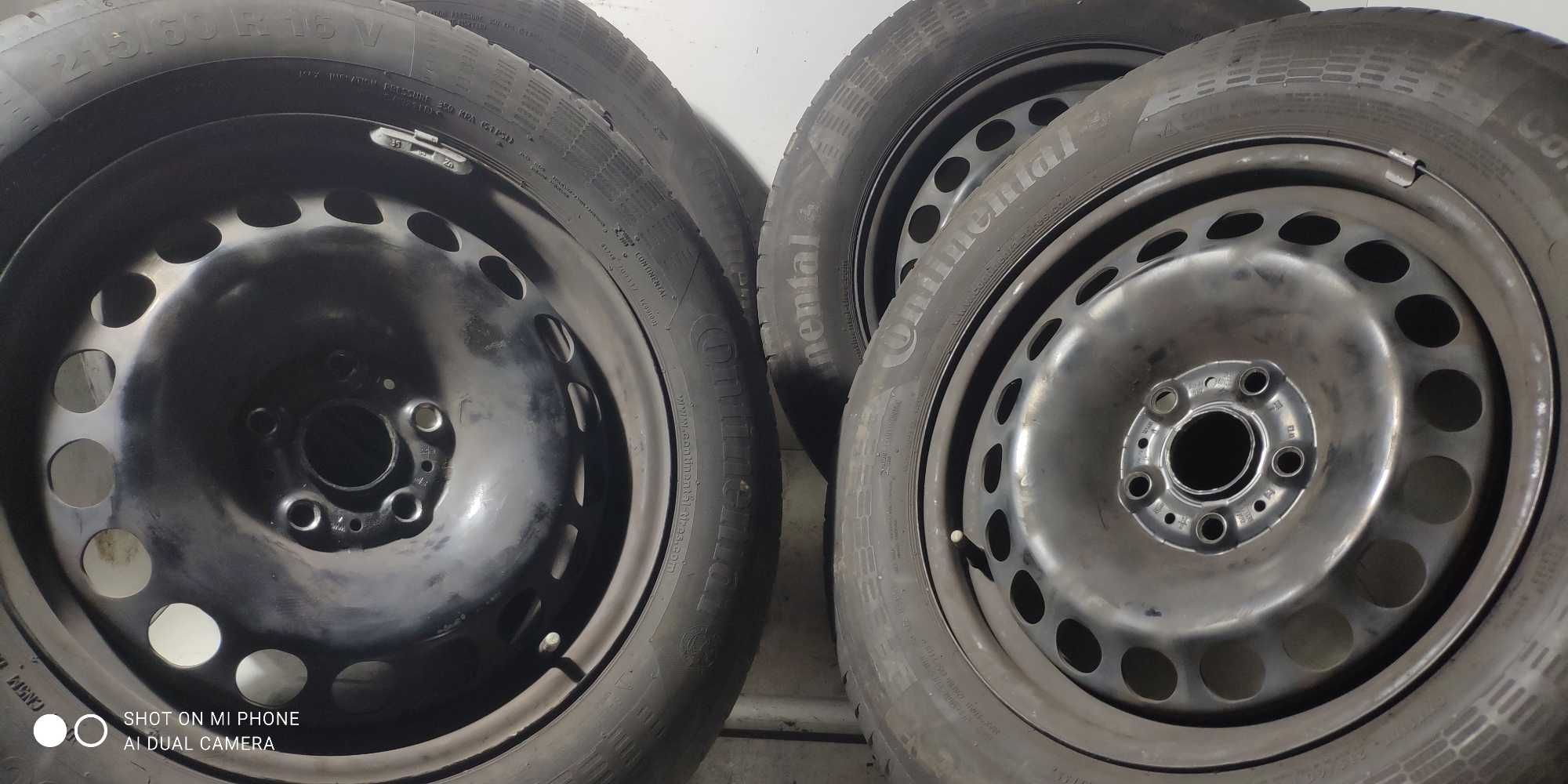 Koła 215/60R16 CONTINENTAL 5x112 VW stalowe komplet 4szt lato Q2 T-roc